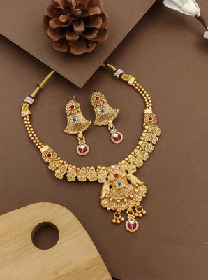 TKRB SALES Copper Brass Gold Jewellery Set(Pack of 1)