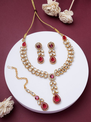 JEWELS GURU Alloy Gold-plated, Rhodium Gold Jewellery Set(Pack of 1)