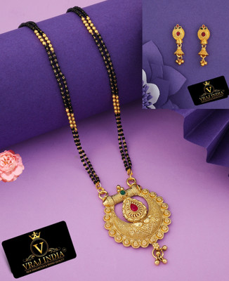 Vraj india Brass, Copper Gold-plated Multicolor Jewellery Set(Pack of 1)