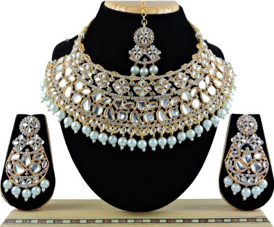 VATSALYA creation Alloy Gold-plated White Jewellery Set(Pack of 1)