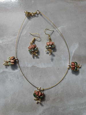 DiljithsCreation Steel Pink Jewellery Set(Pack of 1)