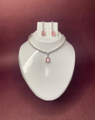 ATHARV ENTERPRISE Alloy Pink, White Jewellery Set(Pack of 1)