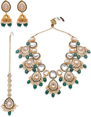 fabula Alloy Gold-plated Green, Gold, White Jewellery Set(Pack of 3)