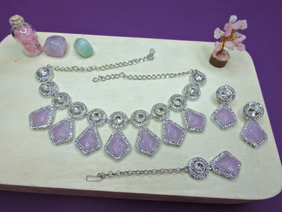 VATSALYA creation Alloy Gold-plated Purple Jewellery Set(Pack of 1)