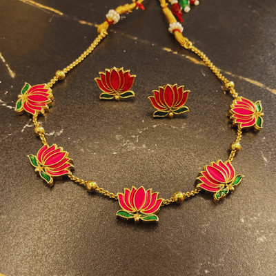 Gigev Brass Enamel, Gold-plated Multicolor Jewellery Set(Pack of 1)