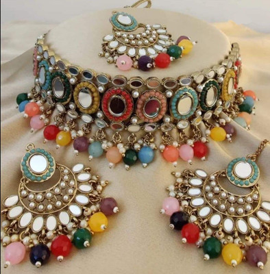 parameshwara art Alloy Silver Multicolor Jewellery Set(Pack of 1)