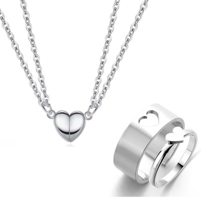 P. R. PRINTS Rhodium Plated Alloy Necklace Set