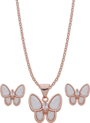 jivaas collection Brass Gold-plated Rose Gold Jewellery Set(Pack of 3)