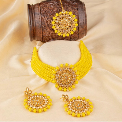 Chikku Alloy Gold-plated Yellow Jewellery Set(Pack of 1)