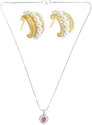asthacollection Stone Pink, Gold Jewellery Set(Pack of 1)