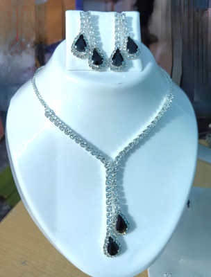 TIGENECY Alloy Rhodium Black Jewellery Set(Pack of 1)