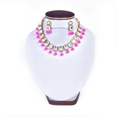 VIPY HANGER Alloy Gold-plated Pink Jewellery Set(Pack of 1)