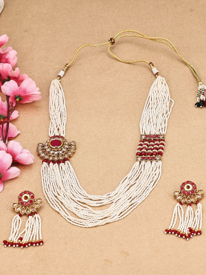 Sukkhi Alloy Gold-plated White Jewellery Set(Pack of 3)