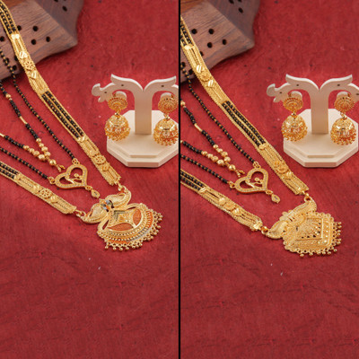 Sangria Brass Gold-plated Gold Jewellery Set(Pack of 2)