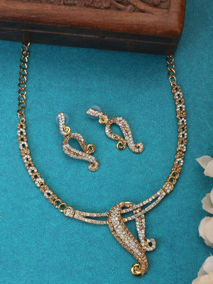 Styylo Jewels Alloy Gold-plated Gold, White Jewellery Set(Pack of 1)