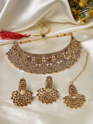 Sukkhi Alloy Gold-plated Gold Jewellery Set(Pack of 4)
