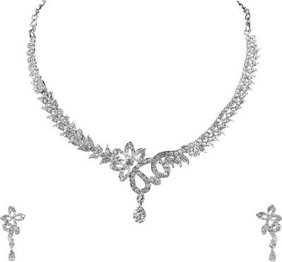 R A Enterprises Alloy Silver Jewellery Set(Pack of 1)