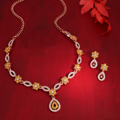 Vedda Brass, Copper, Alloy Gold-plated Yellow Jewellery Set(Pack of 1)