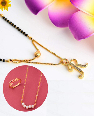 Vraj india Brass, Alloy Gold-plated Gold, Black Jewellery Set(Pack of 1)