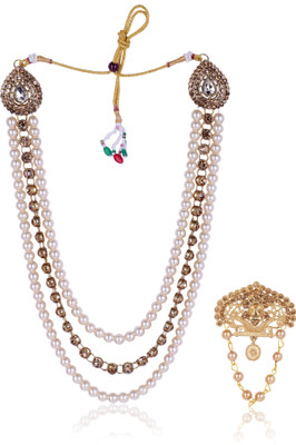 jiyanshi fashion Glass Gold-plated Gold Jewellery Set(Pack of 2)