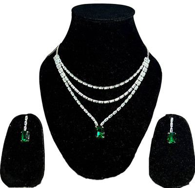 TINALIVA Brass Silver Silver Jewellery Set(Pack of 1)