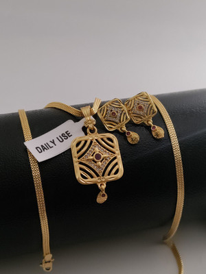 Bhagavati creation Brass Gold-plated Gold Jewellery Set(Pack of 1)