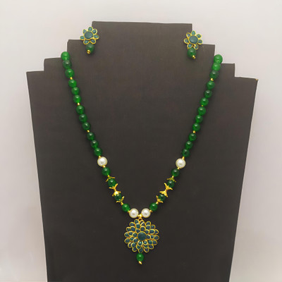 HIBAA Alloy Green Jewellery Set(Pack of 1)