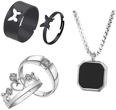 ruby collection Alloy Sterling Silver Silver Jewellery Set(Pack of 3)