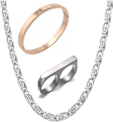 Vipunj Brass Silver Multicolor Jewellery Set(Pack of 3)
