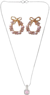 SRK Fashions Alloy Pink, White Jewellery Set(Pack of 1)