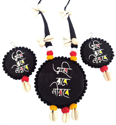 SAKHI Cration Fabric Black Jewellery Set(Pack of 1)