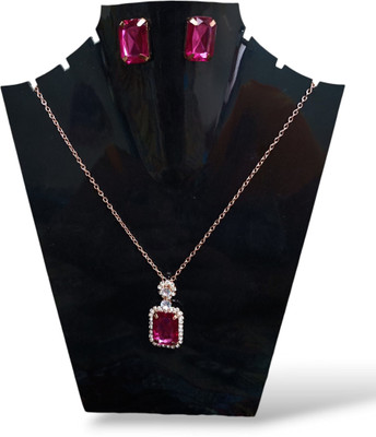 PB FASHIONS Alloy Gold-plated Pink, Gold Jewellery Set(Pack of 1)
