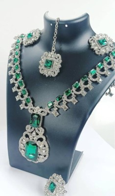 TWOLOVER Alloy Gold-plated Green Jewellery Set(Pack of 1)