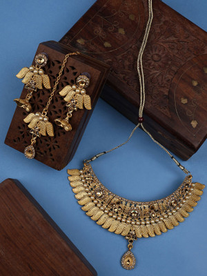 Anika's Creation Alloy Gold-plated Gold Jewellery Set(Pack of 1)