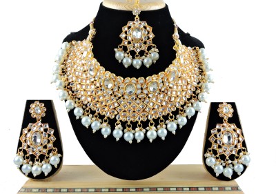 VATSALYA creation Alloy Gold-plated White Jewellery Set(Pack of 1)