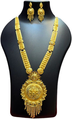RNJewels Alloy Gold-plated Gold Jewellery Set(Pack of 3)
