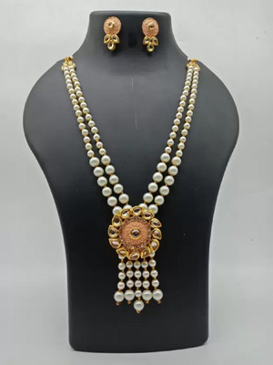 CATALYST Alloy Gold-plated Orange, White Jewellery Set(Pack of 1)