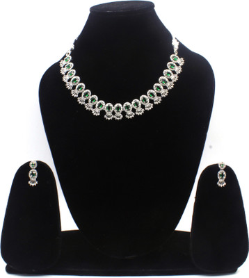 Shining Angel Copper Silver Green, Silver Jewellery Set(Pack of 3)