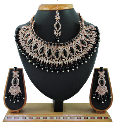 VATSALYA creation Alloy Silver Black Jewellery Set(Pack of 3)