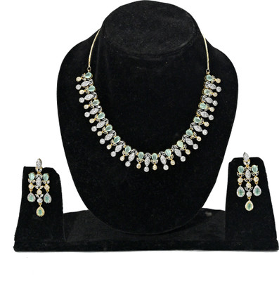 sskt Brass, Alloy Gold-plated Green Jewellery Set(Pack of 1)