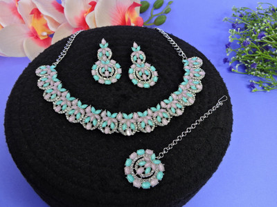 VATSALYA creation Alloy Gold-plated Pink, Turquoise Jewellery Set(Pack of 1)