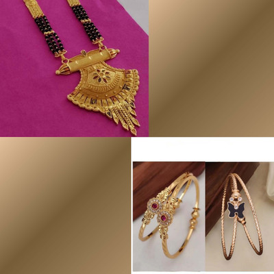 brado jewellery Brass Gold-plated Multicolor, Grey Jewellery Set(Pack of 3)