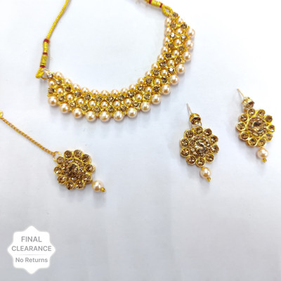 Ruhi Alloy Gold-plated Gold Jewellery Set(Pack of 1)