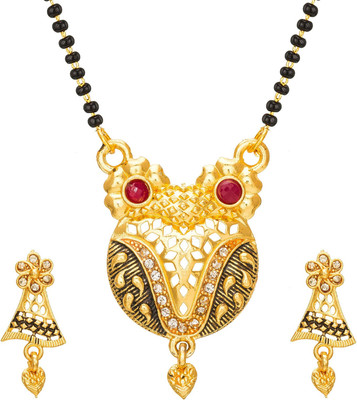 AADITA Alloy Gold-plated Red, Gold Jewellery Set(Pack of 1)