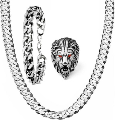 Adhrit Stainless Steel Silver Silver Jewellery Set(Pack of 3)