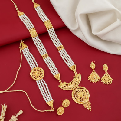 PARTICIAO Alloy Gold-plated Gold Jewellery Set(Pack of 2)