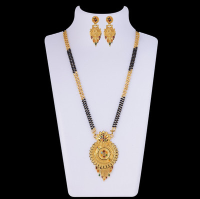 house of common Brass Gold-plated Gold, Black Jewellery Set(Pack of 1)