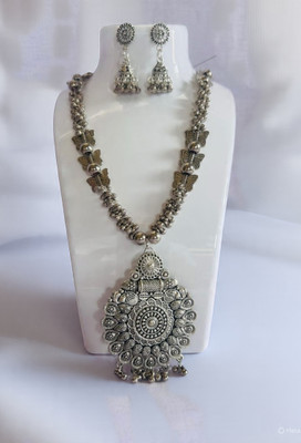 MS Creation Brass Brass Silver Jewellery Set(Pack of 2)