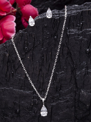 CLARA Sterling Silver Rhodium Silver Jewellery Set(Pack of 1)