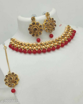 AMHRIK IMITATION Brass Brass Gold Jewellery Set(Pack of 1)